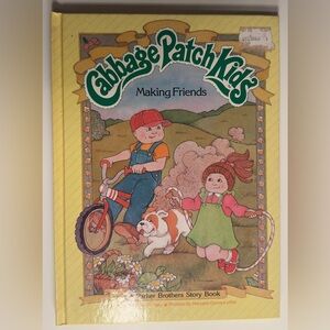 Lot of 2 VINTAGE CABBAGE PATCH KIDS CHILDREN BOOKS MAKING FRIENDS 1984